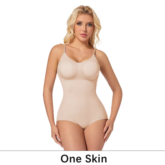 Slimming Shapewear Removable Bra Pads Bodysuit Body Shaper Women Seamless Tummy Control Slimming Sheath Flat Belly for Underwear