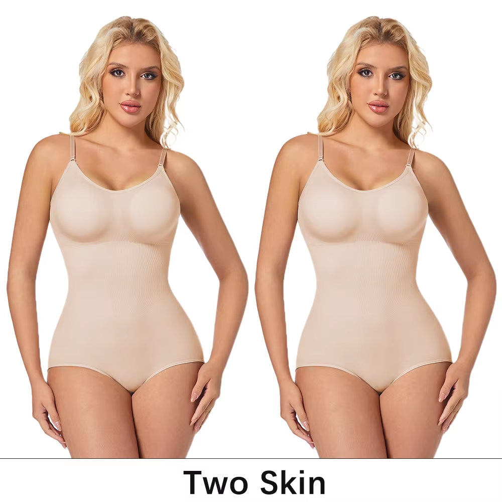 Slimming Shapewear Removable Bra Pads Bodysuit Body Shaper Women Seamless Tummy Control Slimming Sheath Flat Belly for Underwear