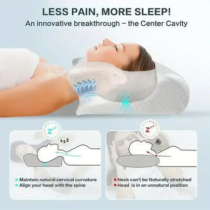 Butterfly Sleep Memory Neck Pillow Slow Rebound Comfort Memory Foam Sleep Cervical Orthopedic Neck Pillow Massage Bed Pillow