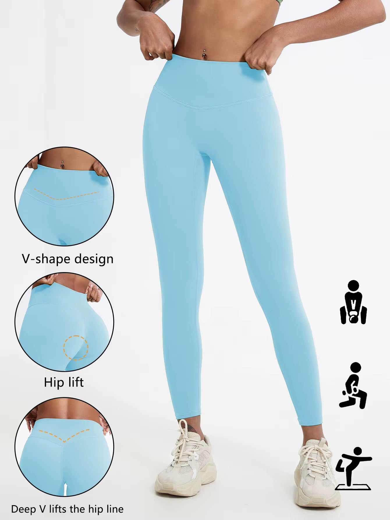 Super Soft Fabrics High Waist Leggings Quick-Dry Gym Yoga Pants Running Workout Tights Push up Sports Leggings Women