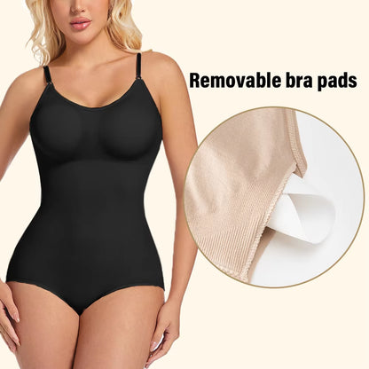 Slimming Shapewear Removable Bra Pads Bodysuit Body Shaper Women Seamless Tummy Control Slimming Sheath Flat Belly for Underwear