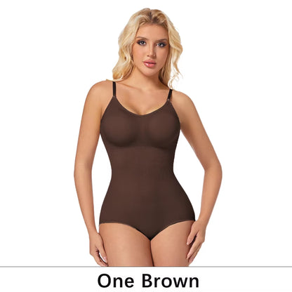 Slimming Shapewear Removable Bra Pads Bodysuit Body Shaper Women Seamless Tummy Control Slimming Sheath Flat Belly for Underwear